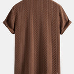 Geometry Rhombus Jacquard Button Up Shirt