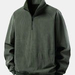 Quarter Zip Corduroy Raglan Sleeve Sweatshirt & Straight Leg Corduroy Pants