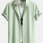 Checkerboard Jacquard Button Up Shirt