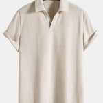 Short Sleeve Corduroy Polo Shirt