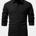 3 Pieces Long Sleeve Muscle Fit Ribbed Button Up Shirt