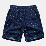 Regular Fit Anchor Print Cotton T-Shirt & Anchor Print Drawstring Swim Shorts