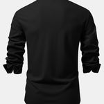 3 Pieces Long Sleeve Muscle Fit Ribbed Button Up Shirt