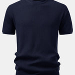 3 Pieces Ribbed Crew Neck Knit T-Shirt
