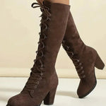 Sandra | Brown Knee Boots
