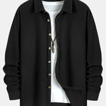 Long Sleeved Waffle Button Up Shirt