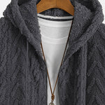 Geometric Jacquard Zip Up Teddy Hoodie