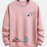 Dinosaurs Avoid Meteorites Print Relax Fit Sweatshirt
