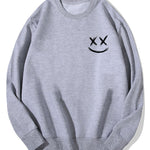 Smiley Print Cotton Sweatshirt