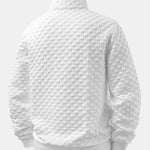 Checkerboard Jacquard Quarter Zip Sweatshirt & Jogger Pants