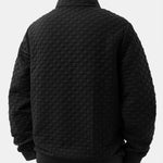 Checkerboard Jacquard Quarter Zip Sweatshirt
