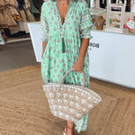 Modena™ | Casual Printed V-neck Half Sleeve Dress