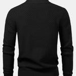 Wave Jacquard Quarter Zip Sweater