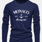 Long Sleeve Monaco Print Cotton T-Shirt