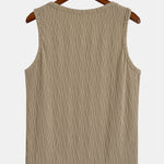 3 Pieces Wave Jacquard Textured Tank Top