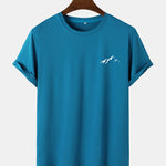 Mountain Graphic Print Arc Hem T-Shirt