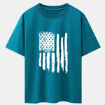 American Flag Print Drop Shoulder Oversize T-Shirt