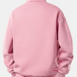 Solid Polo Collar Sweatshirt