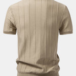Striped Jacquard Crew Neck Sweater Knitted T-Shirt