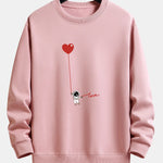 Heart Astronaut Print Relax Fit Sweatshirt