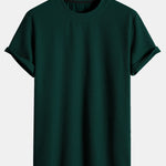 Muscle Fit Ribbed Arc Hem T-Shirt & Straight Leg Ribbed Pants