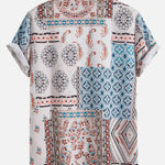 Scarf Print Button Up Shirt