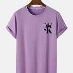 King Crown Print Arc Hem T-Shirt