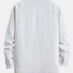 Long Sleeve Stand Collar Striped Shirt