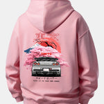 Tokyo Cherry Blossoms Car Print Relax Fit Hoodie
