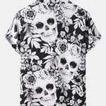 Skull Floral Print Shirt
