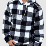 Men's Plaid Casual Fashion Fluffy Fleece Hoodie