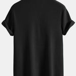 Short Sleeved Waffle V-neck Polo & Drawstring Knitted Waffle Shorts