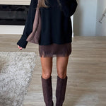 Margovil Crewneck Drop Shoulder Solid Knitted Pullover Sweater
