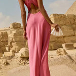Sleeveless Back Criss Cross Maxi Dress