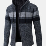 Striped Zip Up Hooded Sweater