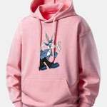 Carton Rabbit Print Relax Fit Hoodie