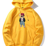 Hip Hop Style Bear Print Hoodie