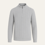 Lerano Cashmere Half-Zip Knit Grey