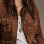 Vintage Brown Suede Utility Jacket