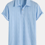 Knitted Geometric Rhombus Jacquard Polo