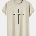 Way Maker Stripe Print Cotton Arc Hem T-Shirt