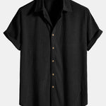 Corduroy Button Up Short Sleeved Shirt & Straight Leg Corduroy Pants