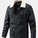 Regular Fit Teddy Lined Faux Suede Jacket
