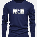 Long Sleeve Focus Print Cotton T-Shirt