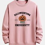 Halloween Pumpkin Town Print Relax Fit Sweatshirt