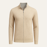 Marciello Reversible Cashmere Zip Knit Beige & Grey