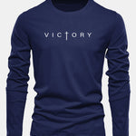 Long Sleeve Victory Slogan Print Cotton T-Shirt