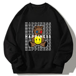 Smiley Bear Crew Neck Relaxed Sweatshirt