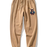 Bear In Leather Jacket Print Hoodie & Jogger Pants