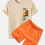 Palm Tree Beach Landscape Print T-Shirt & Swim Shorts
